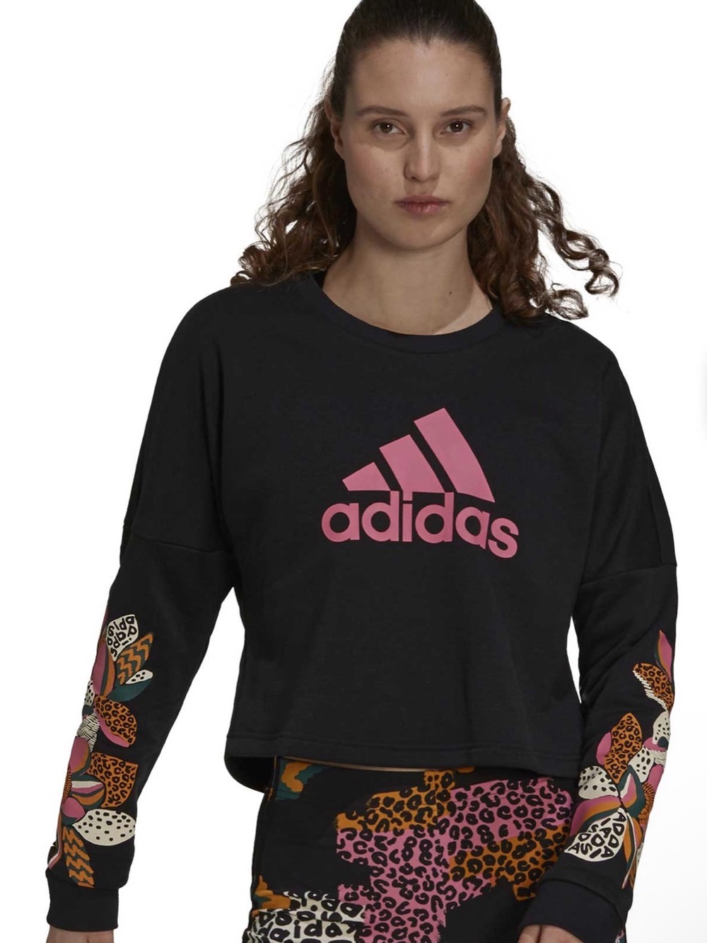 adidas x farm Rio collab black Cropped Sweatshirt